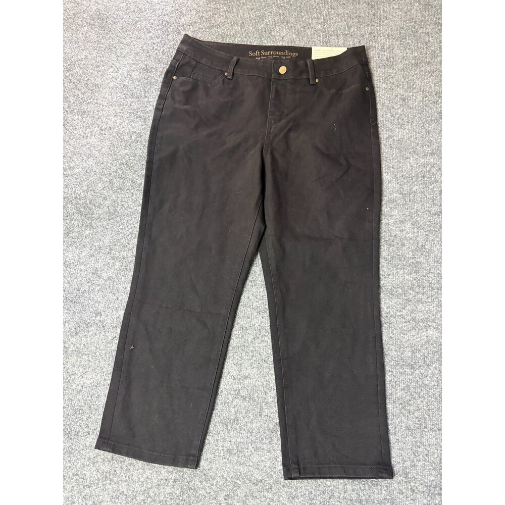 Soft Surroundings Legging Crop Jeans Womens P M 10P - 12 P Black NEW